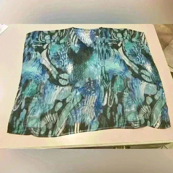 Chico’s Sheer  V Neck Poncho Blouse Size S/M - Picture 1 of 3